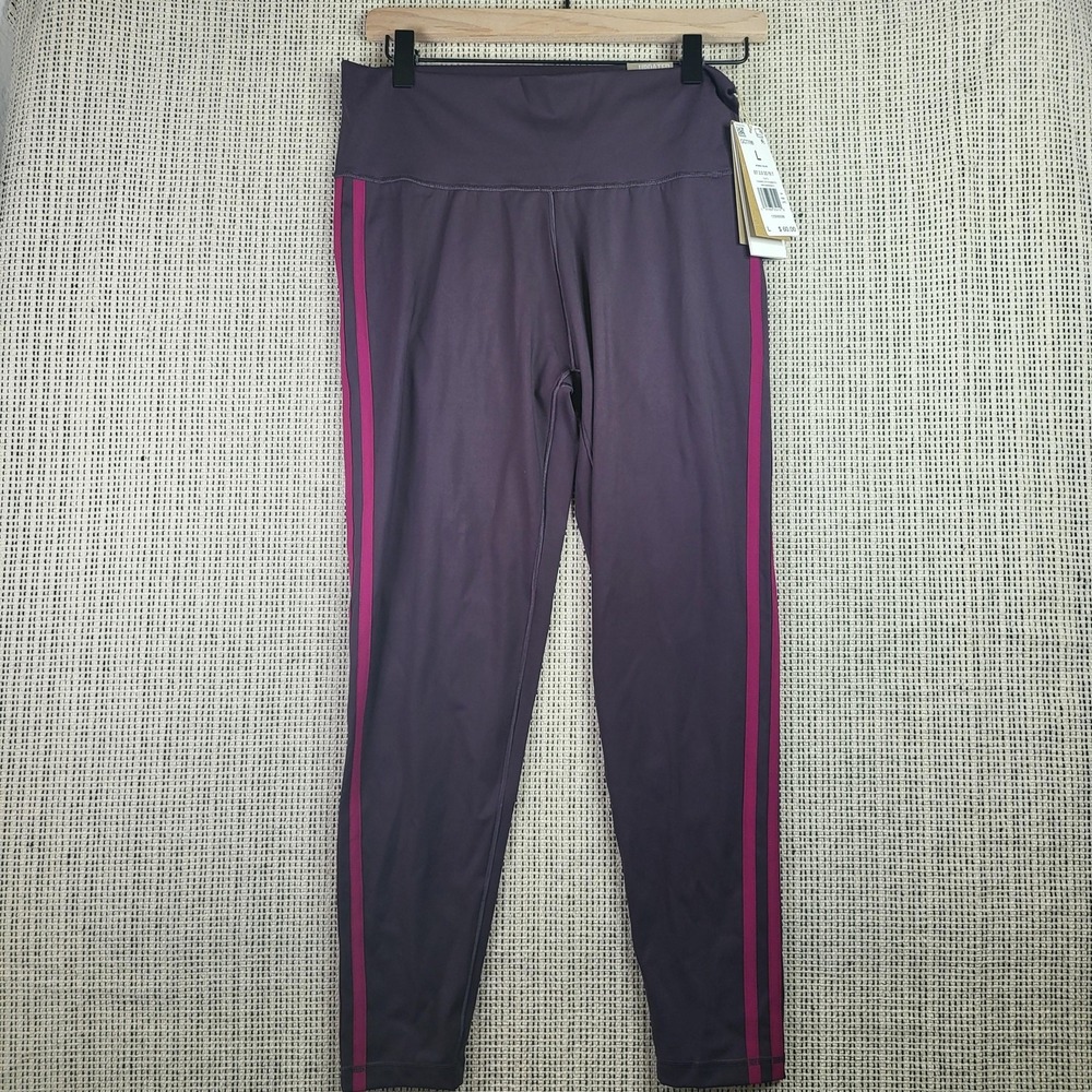 Adidas Tights Womens Large Purple High Rise 7/8 Training BT 2.0 3S 78T‎ Yoga Gym